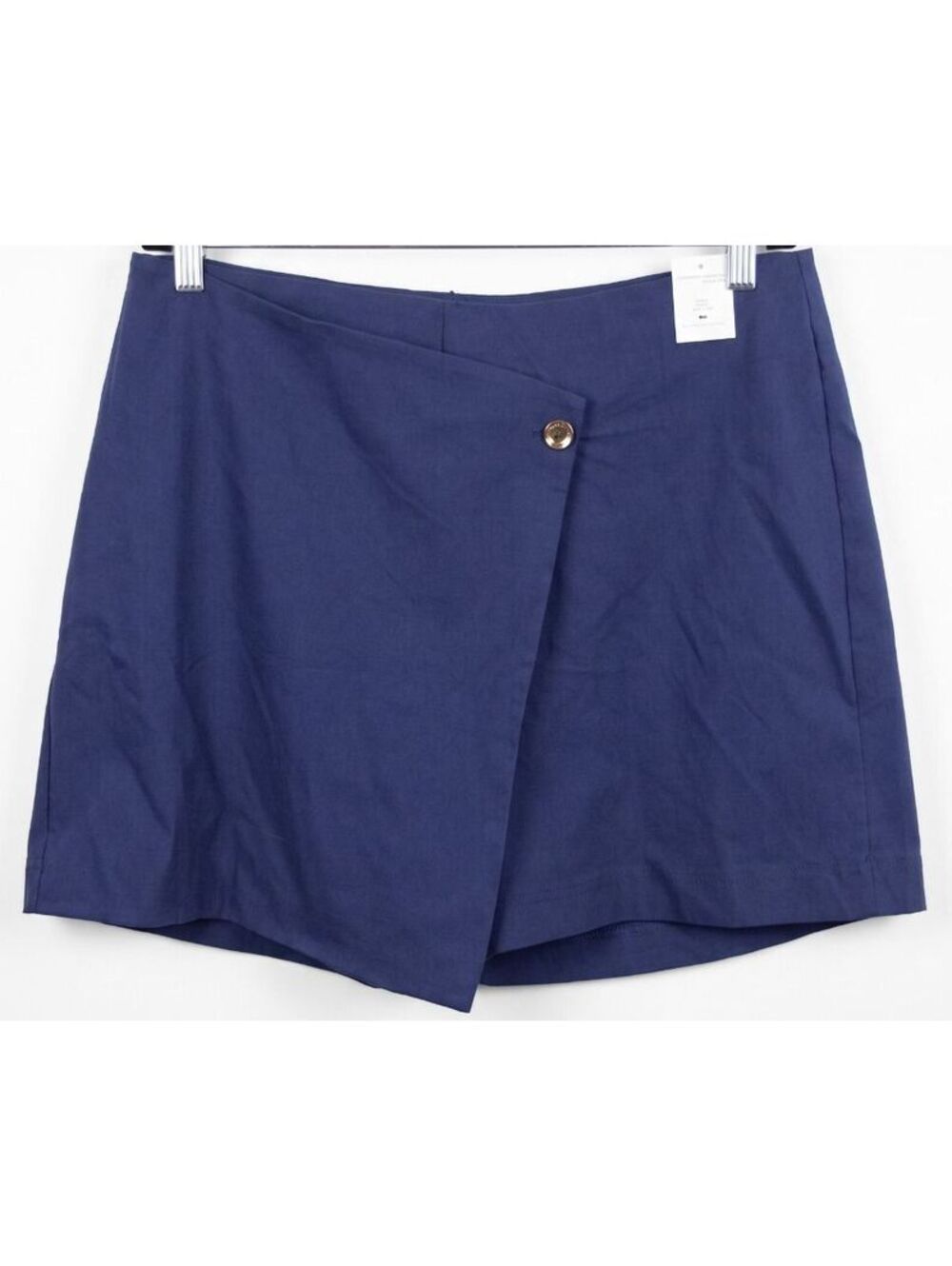 Dear Scarlett Faux Wrap Skort Gold Button Detail Navy Blue Plus Size 2X NWT